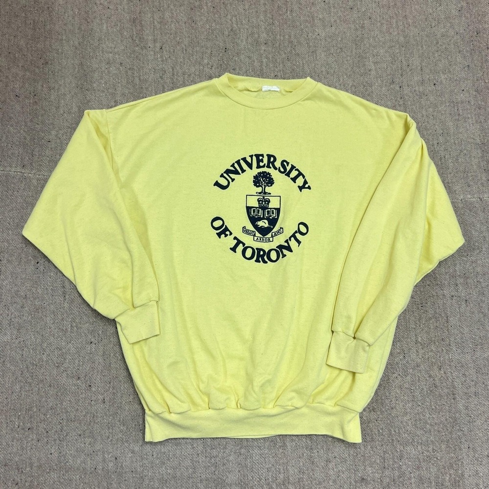 Vintage‎ University Of Toronto Sweatshirt Mens Large Yellow 1980s Canada